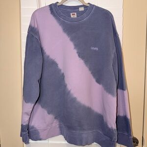 Levi's Men's Blue and Purple Crewneck Sweater